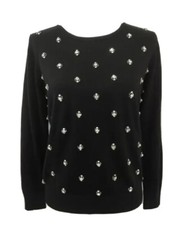 New Boden Women s Sweater Jeweled Bling Rare Black Size US 14