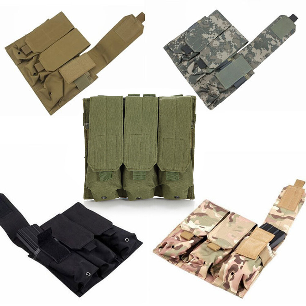 Molle Triple Rifle Magazine Holster Pouch for Ammo Tactical Bag Accessory Holder-image