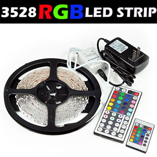 5M16.4FT RGB 3528 300LED Light Bar SMD+44/24Key Remote Control+12V Power adapter - Picture 2 of 17
