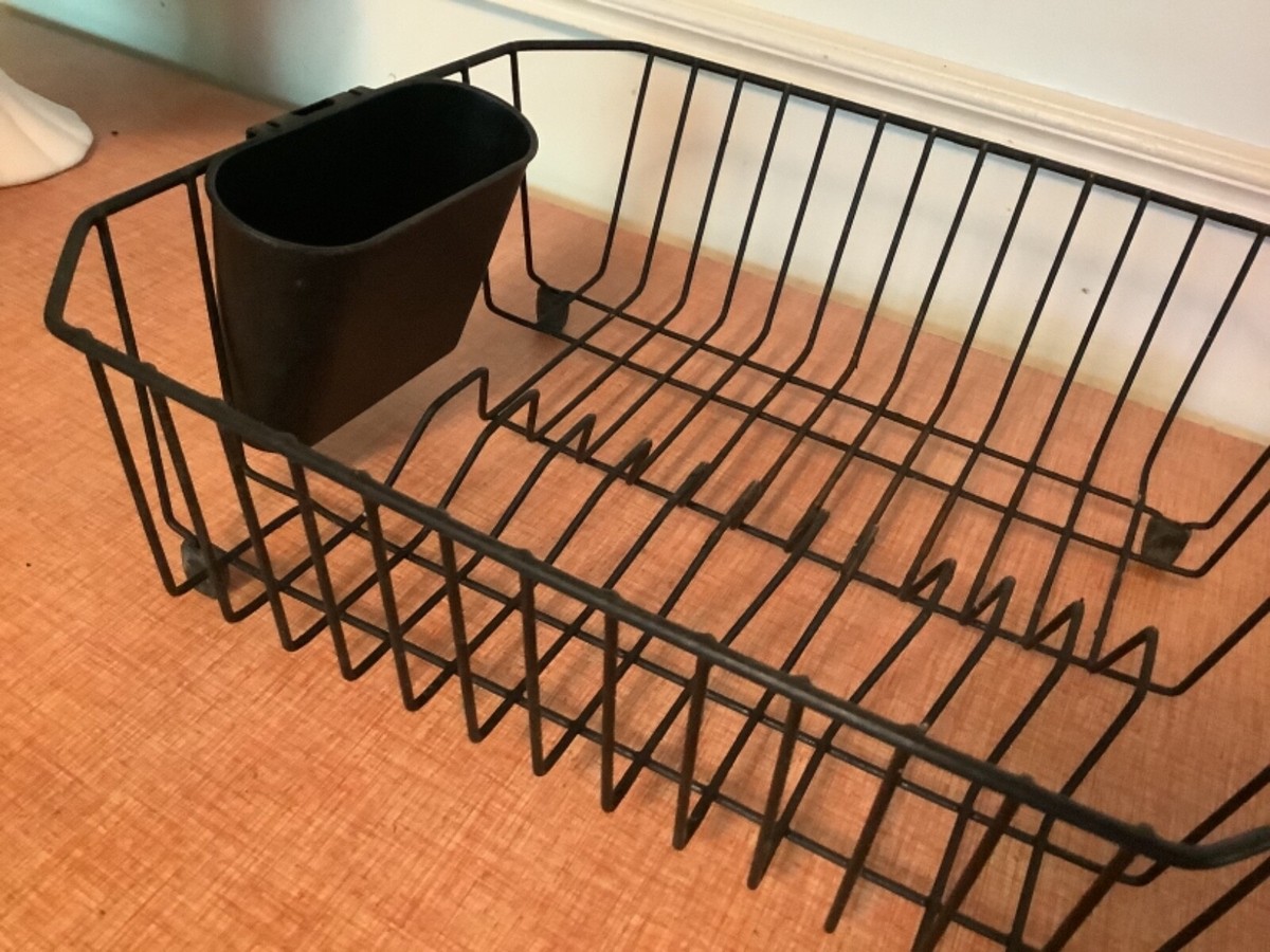 Vintage Coated Wire Rubbermaid Dish Strainer Drying Rack Black