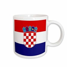3dRose Flag of Croatia - Croat red white blue stripes - Croatian coat of arms sh