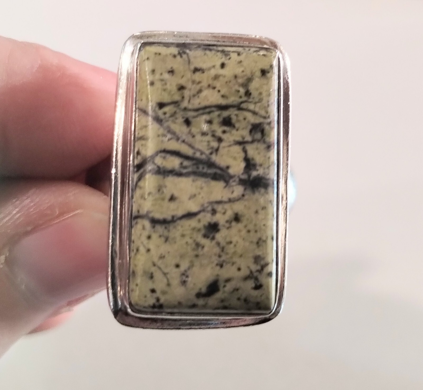 Rectangle Serpentine Sterling Silver Ring - image 6