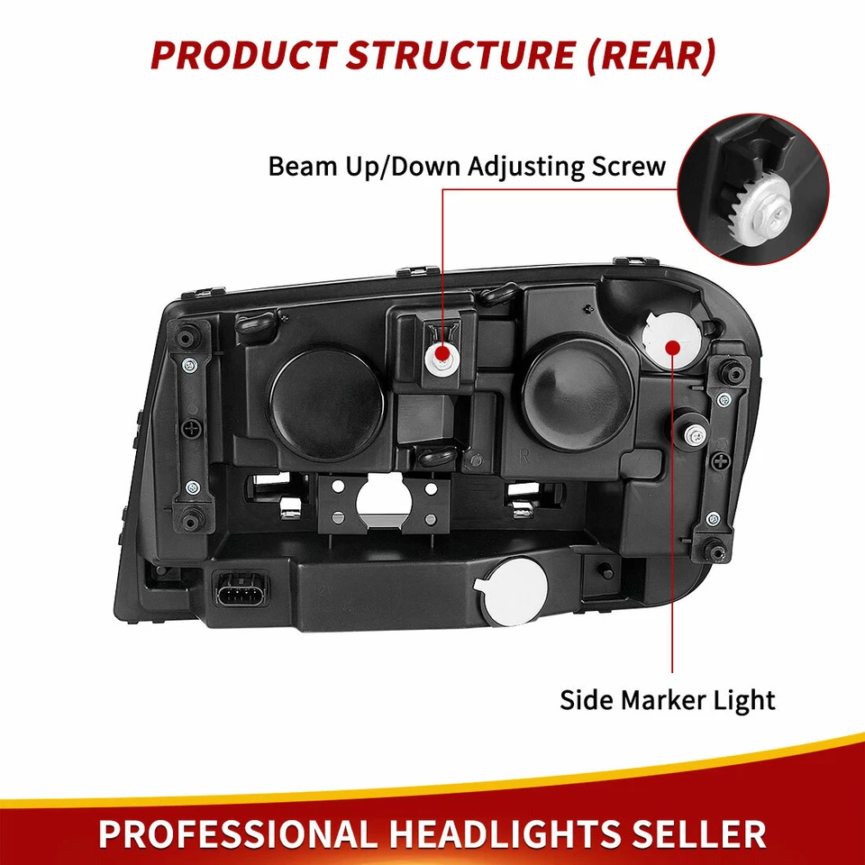 Пара черных корпусных фар в сборе для Chevy Trailblazer 2002-2009 годов выпуска - Изображение 4 из 4