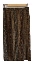 Talbots Petites Skirt 80 Rayon 20 Wool Size 4 Vintage Skirt Paisley Print