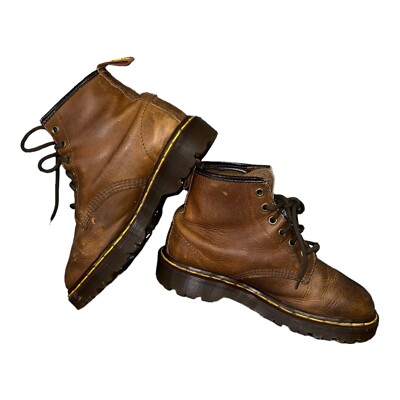 DR. MARTENS Air Wair Brown 8287 Leather Boots, 12 Vintage Doc Dr. Martens Y2K 8287 Brown Leather Chunky Boots  main image 3