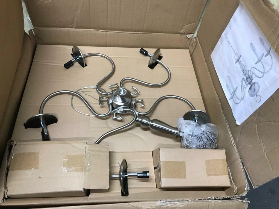 Lámpara de araña Seagull Lighting - 3410-962 - Níquel cepillado - 5 luces - 24" W Foto 2 de 4