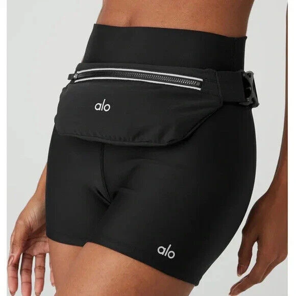 Alo Yoga Stride Running Belt -- Black Breathable mesh