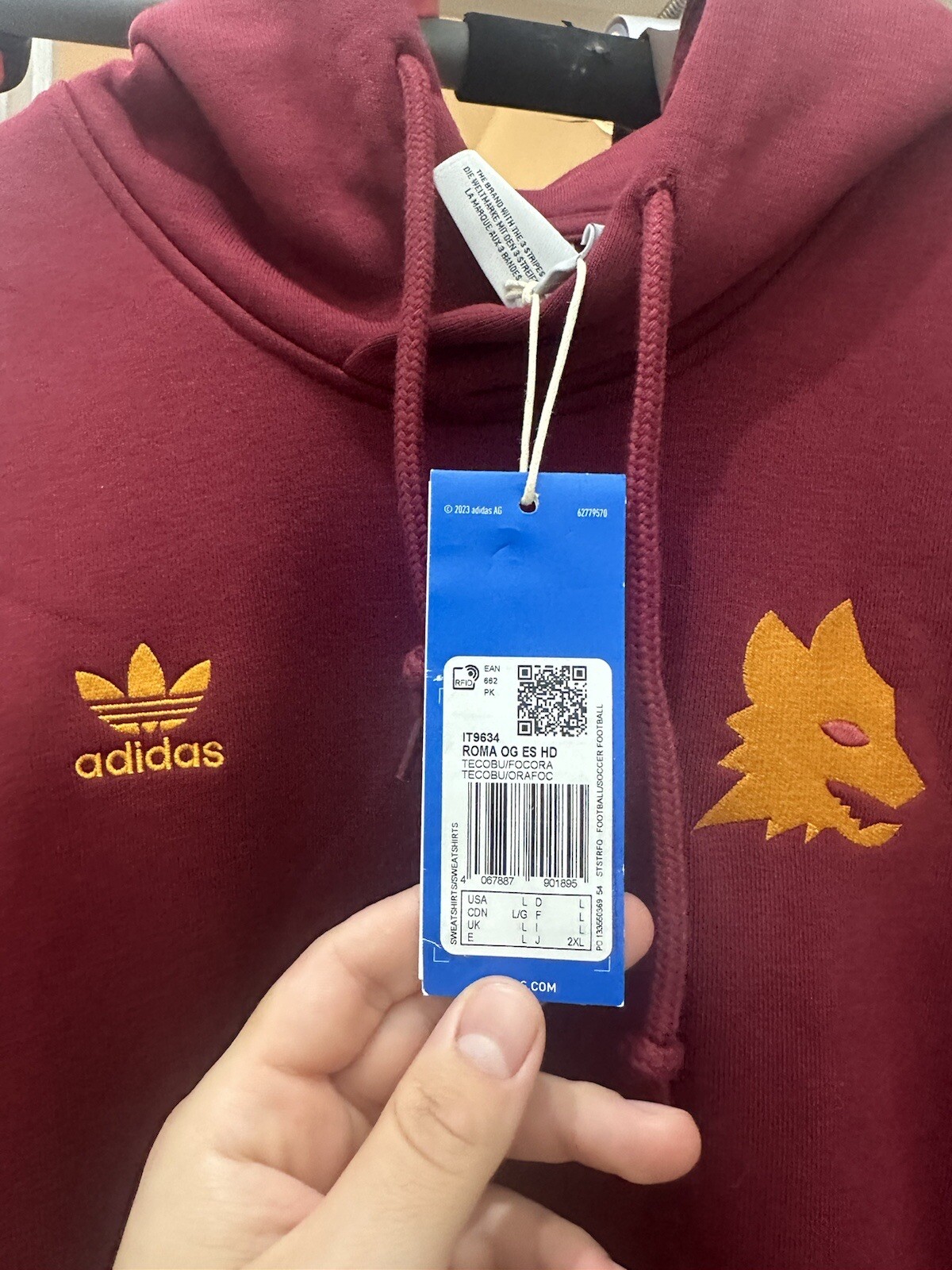 As Roma Adidas Hoodie Trefoil image 3