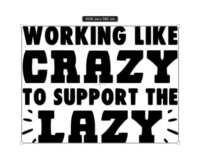 Working Like a Cazy  -  Window Bumper Vinyl Decal Funny Car Sticker