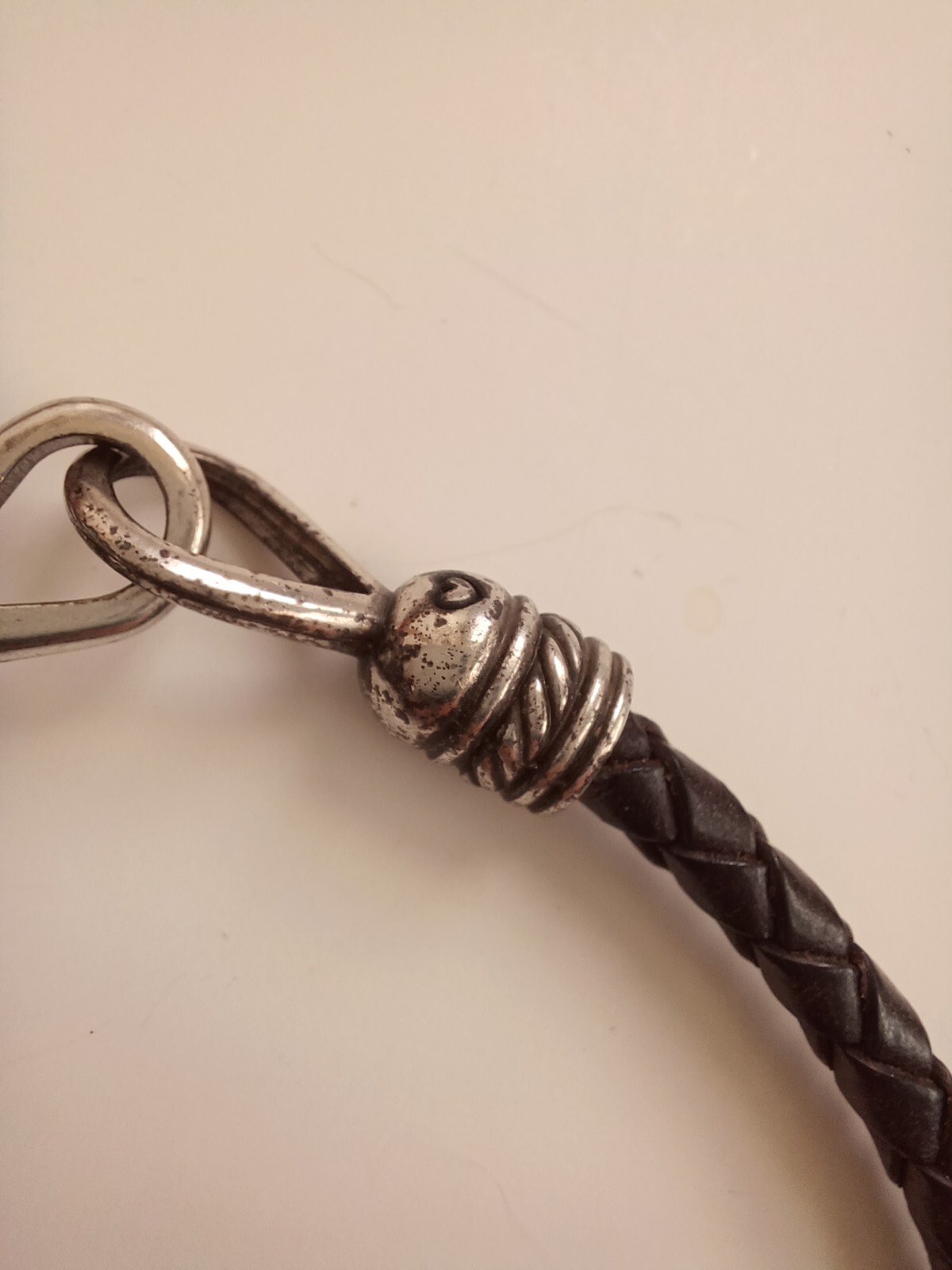 Brighton Leather Necklace With Rectangular floral… - image 3