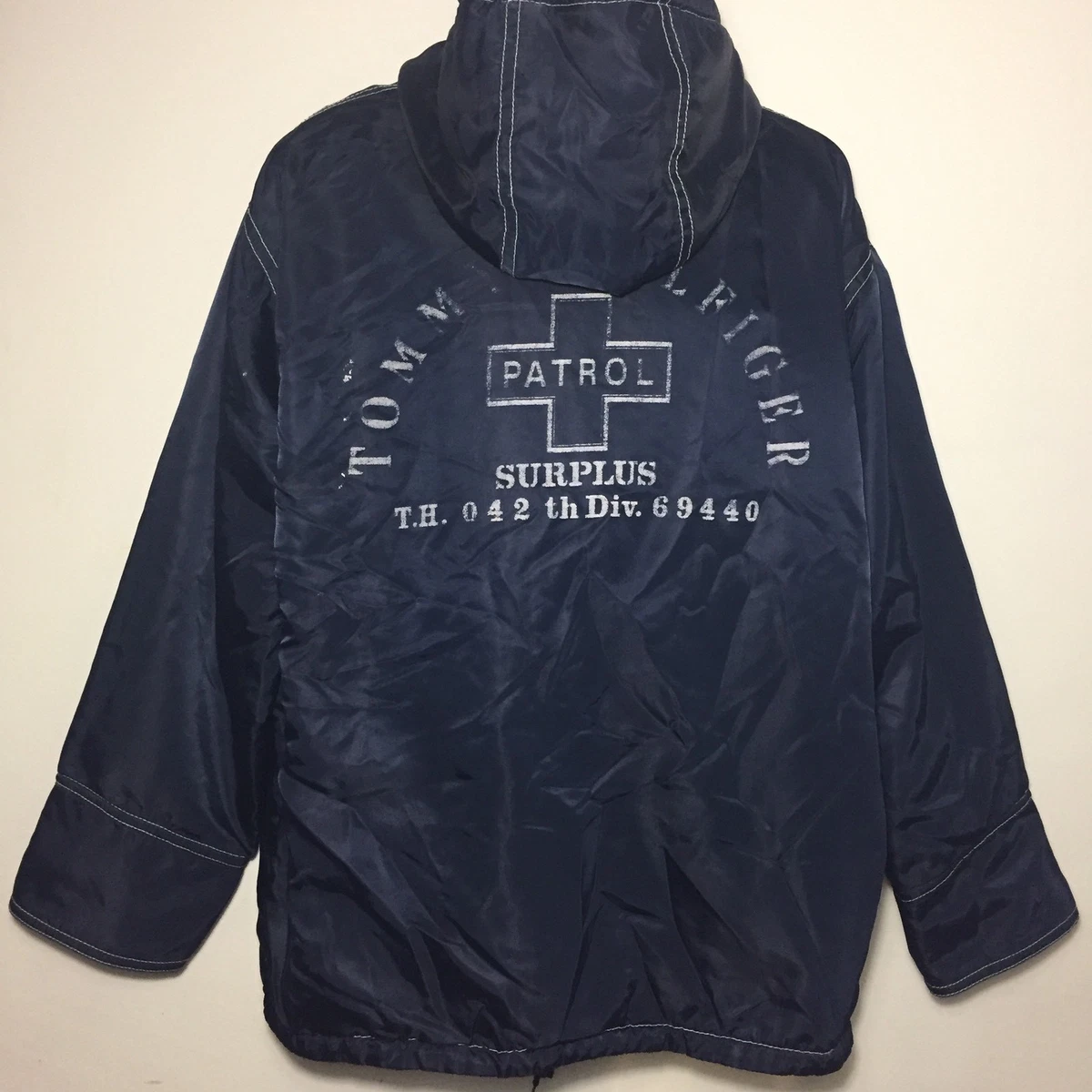 Vintage Tommy Hilfiger Patrol Fleece Lined Windbreaker Jacket Rain Zip Hood (XL)