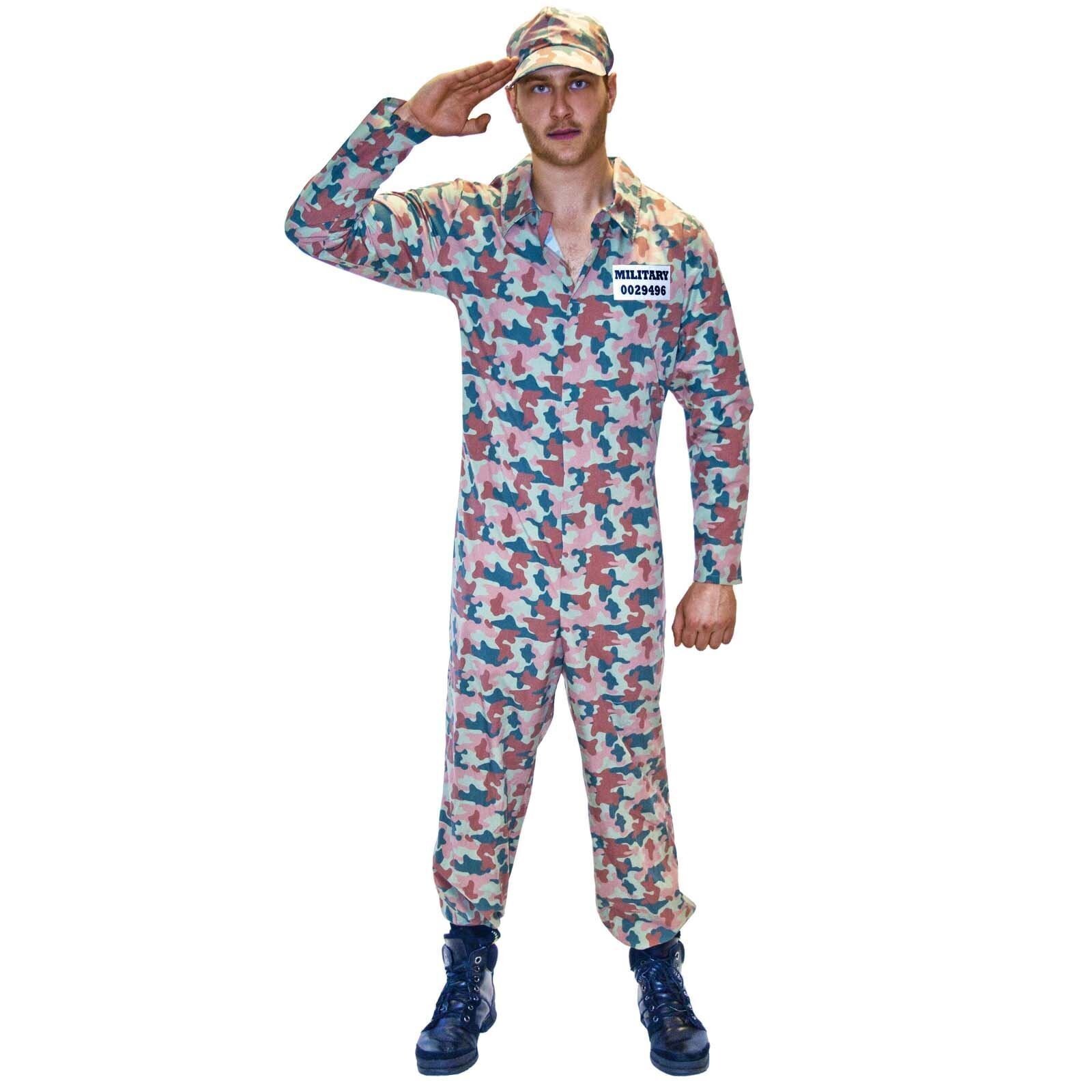 Mens Army Camouflage Costume Medium