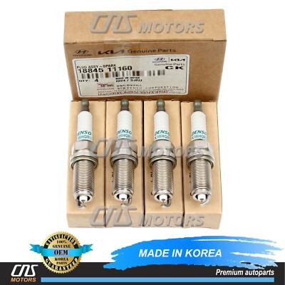 #ad GENUINE Spark Plug 4pcs for Santa Fe Sonata Tucson Forte Optima Sorento Sportage $46.29