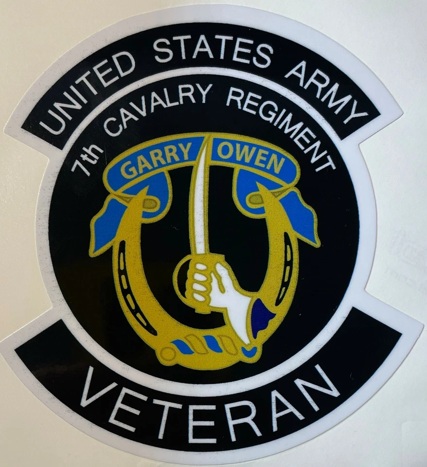 US Army 7th Cavalry Regiment Veteran Sticker Waterproof D143