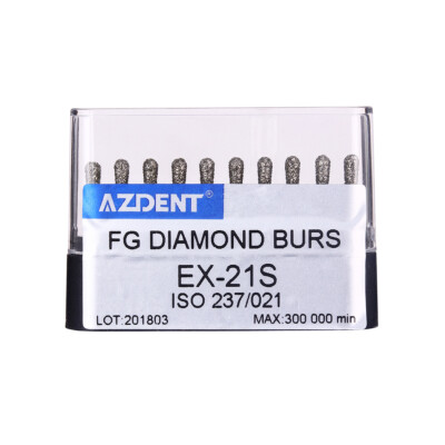 Lote De 100 Fresas De Diamante TR-19B Para Pieza De Mano Dental - Punta Redonda Cónica, Grado Super Grueso, Tipo FG