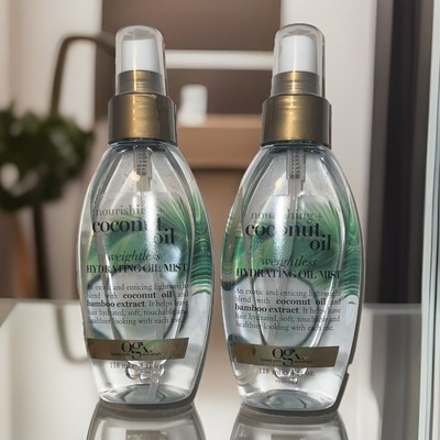 2 OGX Nourishing + Coconut Oil Weightless Hydrating Oil Mist, 4 fl oz