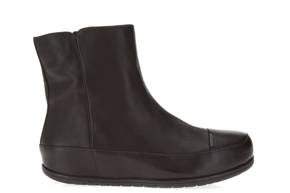 Женщин Fitflop коричневый кожаный короткий на танкетке каблук молнии ботинки Туфли размер 6,5 новый - Изображение 2 из 4