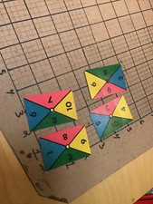 Original Vintage paper TOY -- 4 NUMBER CARDS