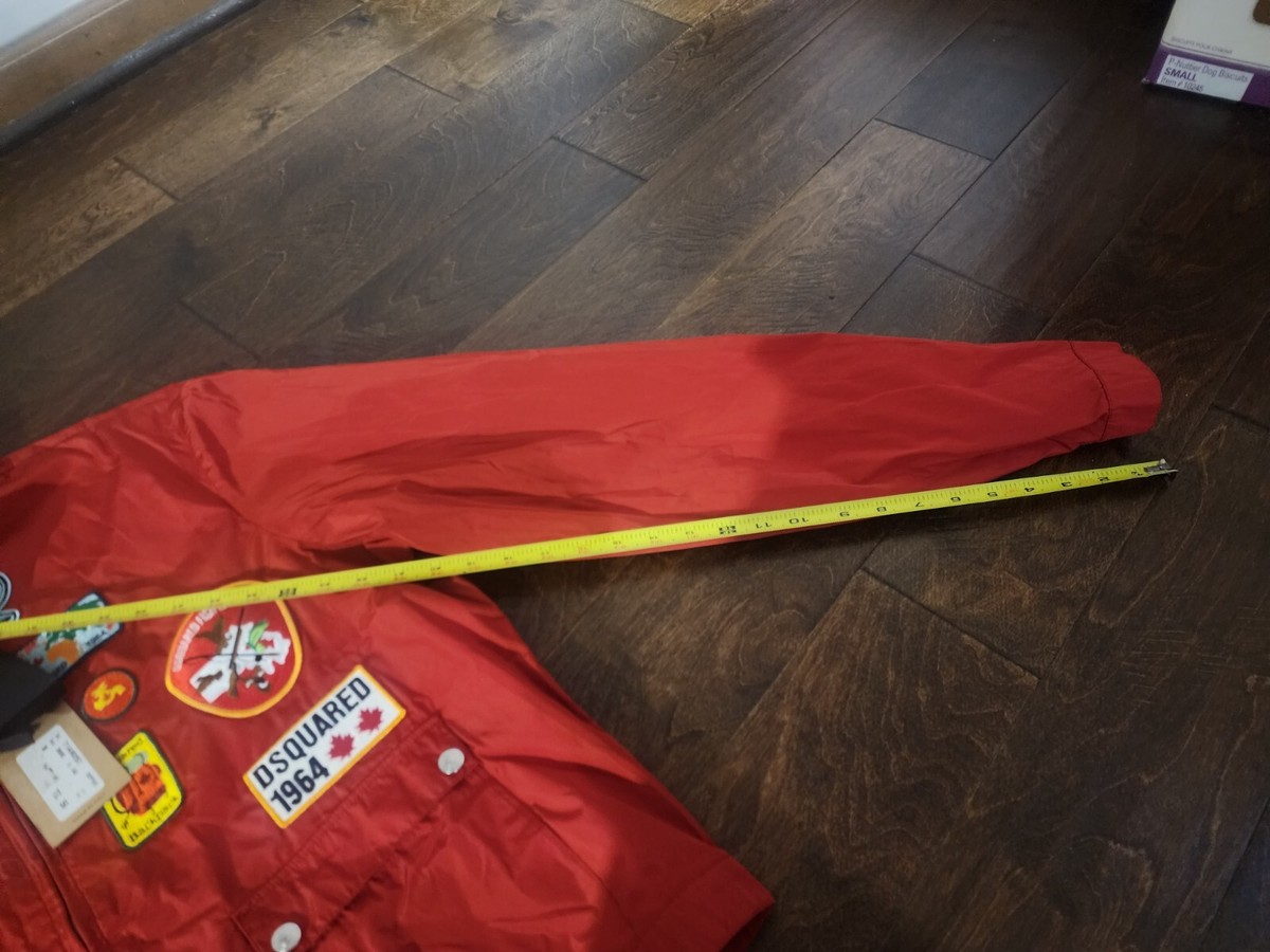 Dsquared2 Mens Jacket Size XL 56 Full Zip Red Logo Patch