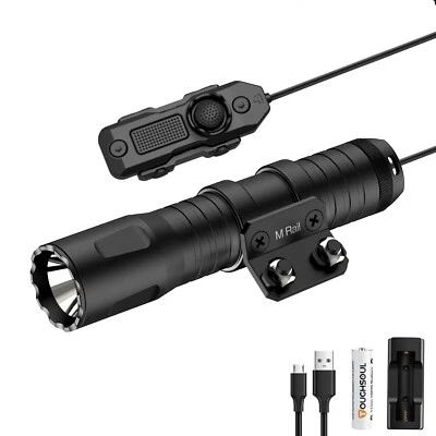 TOUGHSOUL 1250 Lumens Tactical Flashlight M-Lok Rail with Remote Pressure Switch