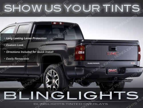 GMC Sierra Tinted Tail Lights Overlays Kit Smoked Lamps Protection Film Pair Set