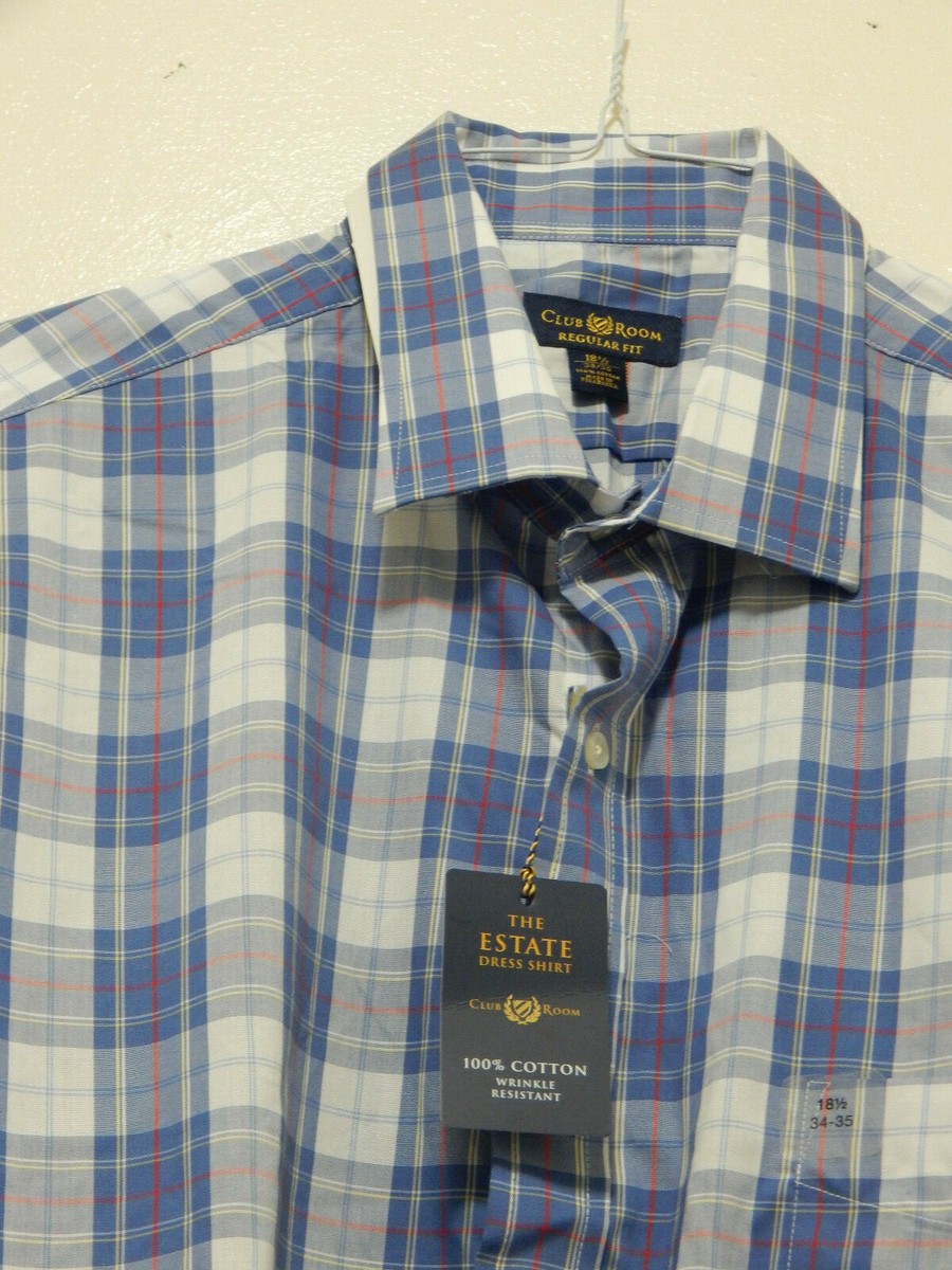club room estate dress shirt Club Room | Shirts | Club Room The Estate Regular Fit Blue Gingham Collar Dress Shirt 5 12 323