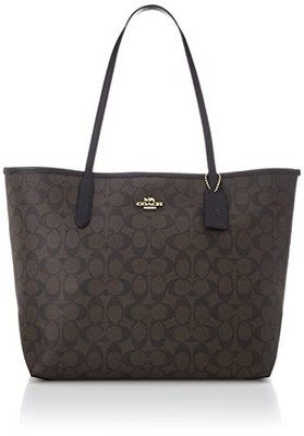 Coach Tote Bag 5696 Signature Brownblack Magnet 1.60 Pound Large Capacity