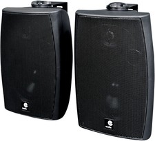 E-Audio Black 60W Domestic Commercial Wall Mounted Speakers with Bluetooth & AUX