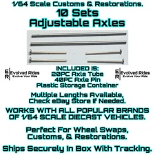 Axles 10 Sets 20mm For 1/64 Scale Custom Restoration Real Rider Hot Wheel