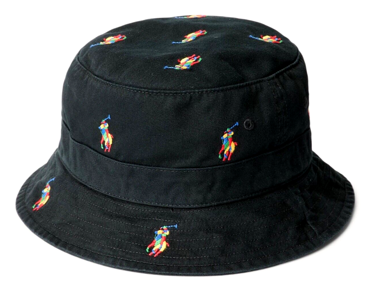 Polo RALPH LAUREN Hat Embroidered Allover Tricolor Pony Twill