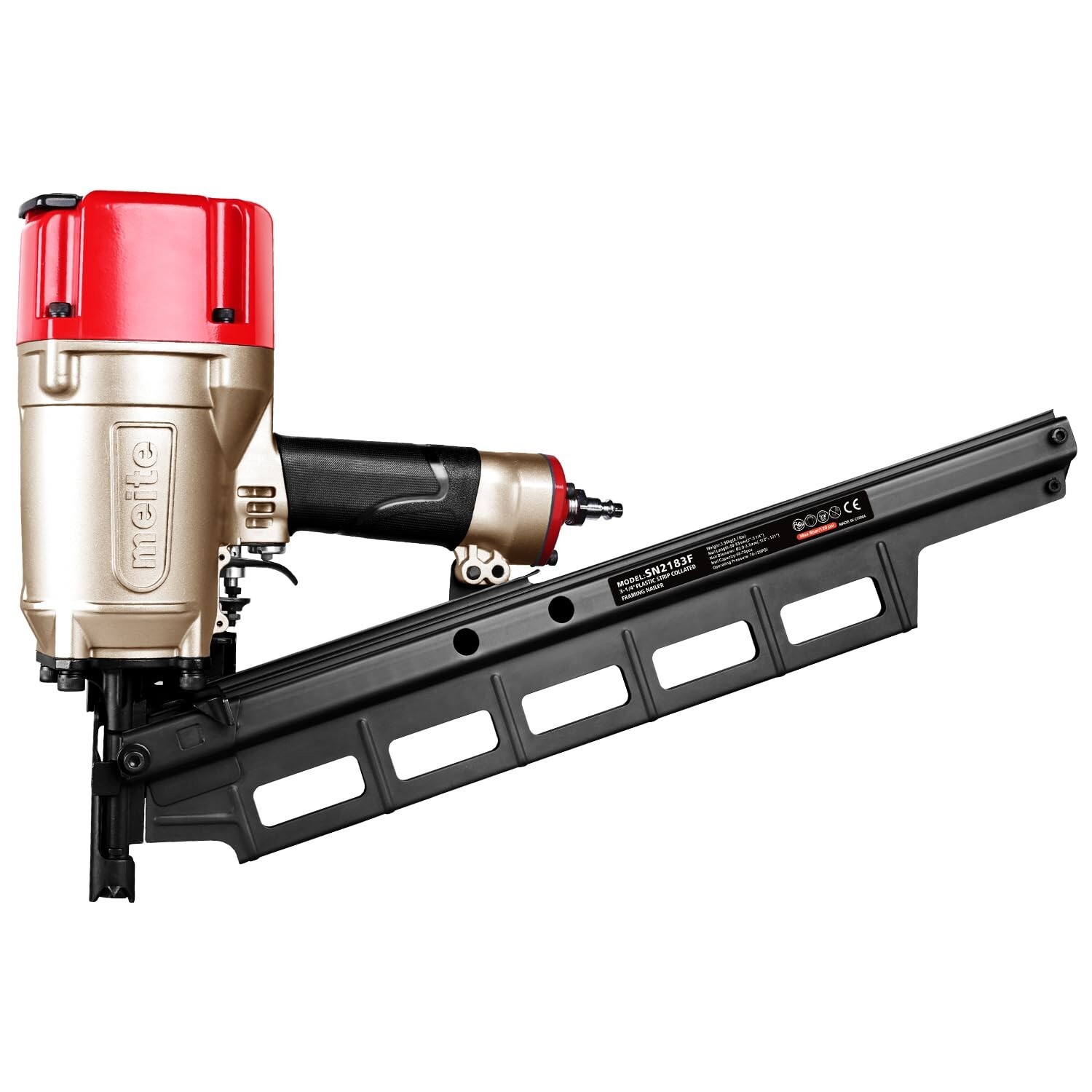 meite SN2183F Pneumatic 21 Degree Framing Nailer 2" to 3-1/4" Framing Nail Gun