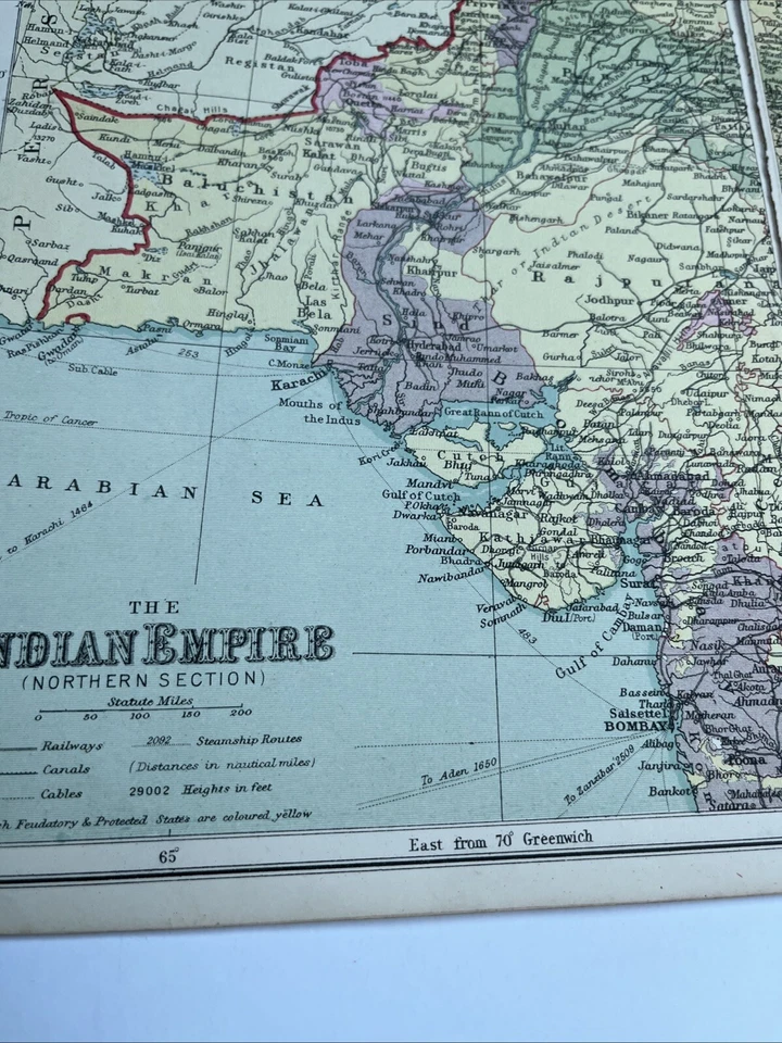 1930: Map Of The Indian Empire Southern Section PA #68 Print Political Railway A - Image 4 of 4