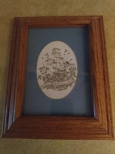 HVY Oak Framed Floral Print of Origanum Vulgare Oregano 10"H x 8.75"W pic5x7 VGC