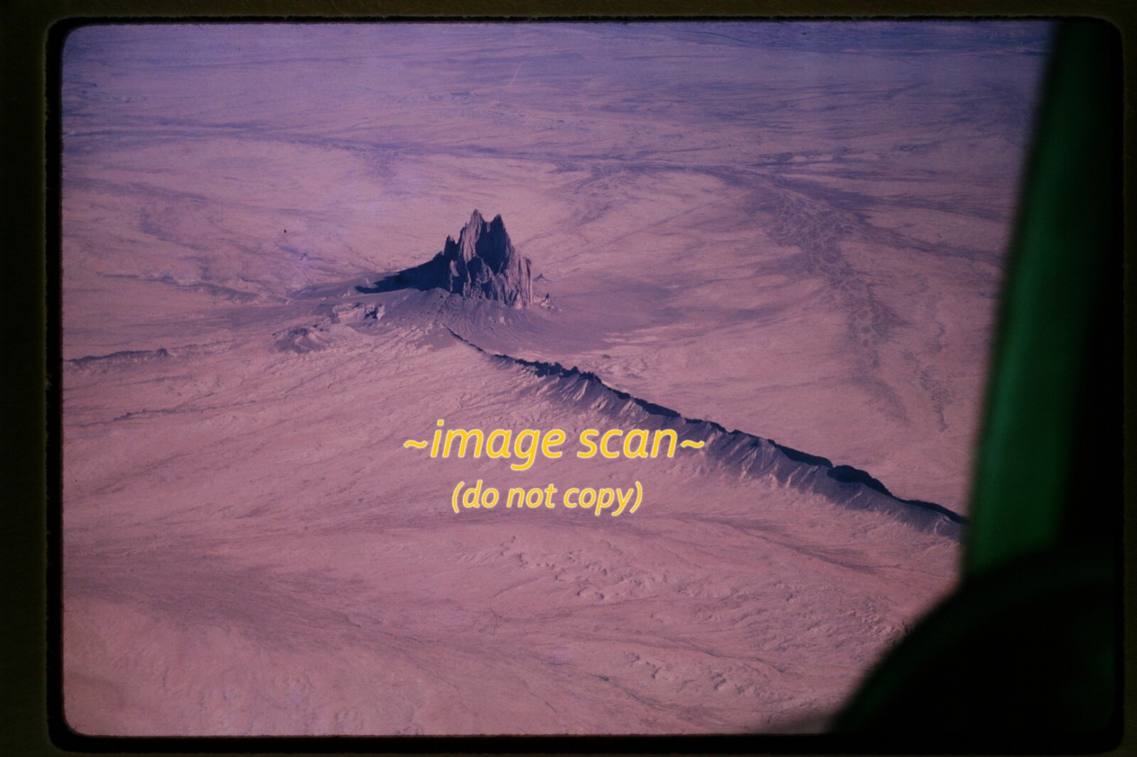 Aerial View of Shiprock Volcano in New Mexico in 1965, Kodachrome Slide