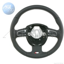 Volante multimediale in pelle OEM Audi A4 S4 B8 con filetti argento 2008->2012