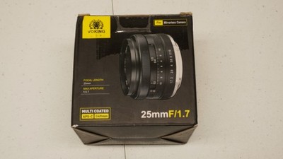 Voking 25mm f/1.7 Manual Focus Lens Ultra Fast Prime for Fujifilm X Mount