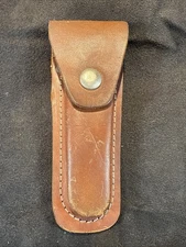 Vintage Brown Leather Sheath 5" Closed Snap & Flap J Spec 1001