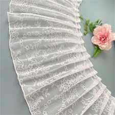 1Yard Rüschen Spitze Kante Borte Plissee Band Stoff Saum Handwerk DIY Kleid Tuch