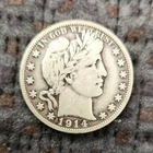 1914 S Barber Half Dollar San Francisco Silver 50C Circulated US Coin