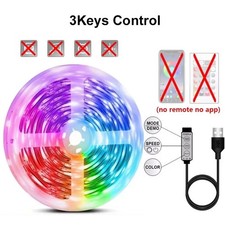LED Strip Lights USB 1-20m 5050 RGB Colour Changing Tape for kitchen Cabinet, TV