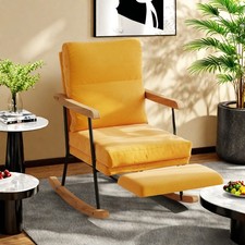 Schaukelstuhl mit - Fußstütze -Stillstuhl Schaukelstuhl Relaxsessel Armlehnen DE