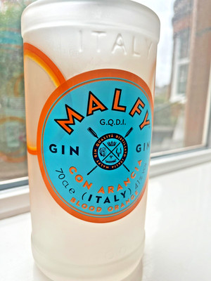 *Empty* Malfy Blood Orange gin bottle ~ craft/upcycling/decoration
