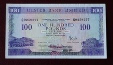 1990 &pound;100 Ulster Bank Belfast Northern Ireland P-334a -{ EF+ }- G0258277
