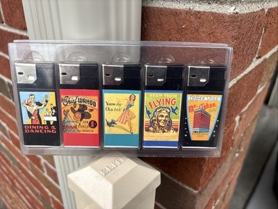 Scripto Retro Lite Vintage Cigarette Lighters Lot of 5, Series 1 Set In Package