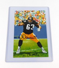 Dermontti Dawson Signed Pro Football Hall of Fame 4x6 Card /5000 Steelers Auto