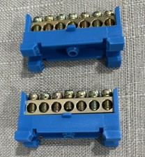 7-Position Terminal Bus Bar Brass Wire Screw Grounding Strip Block New Lot Of 2