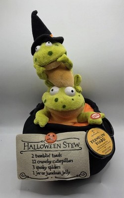 HALLMARK Halloween Animated Decoration Trembling Toads Singing Frogs Plush 2008