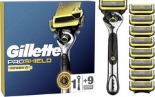 Gillette Proshield Power Value Pack, Razor + 9 Razor Blades FREE P+P