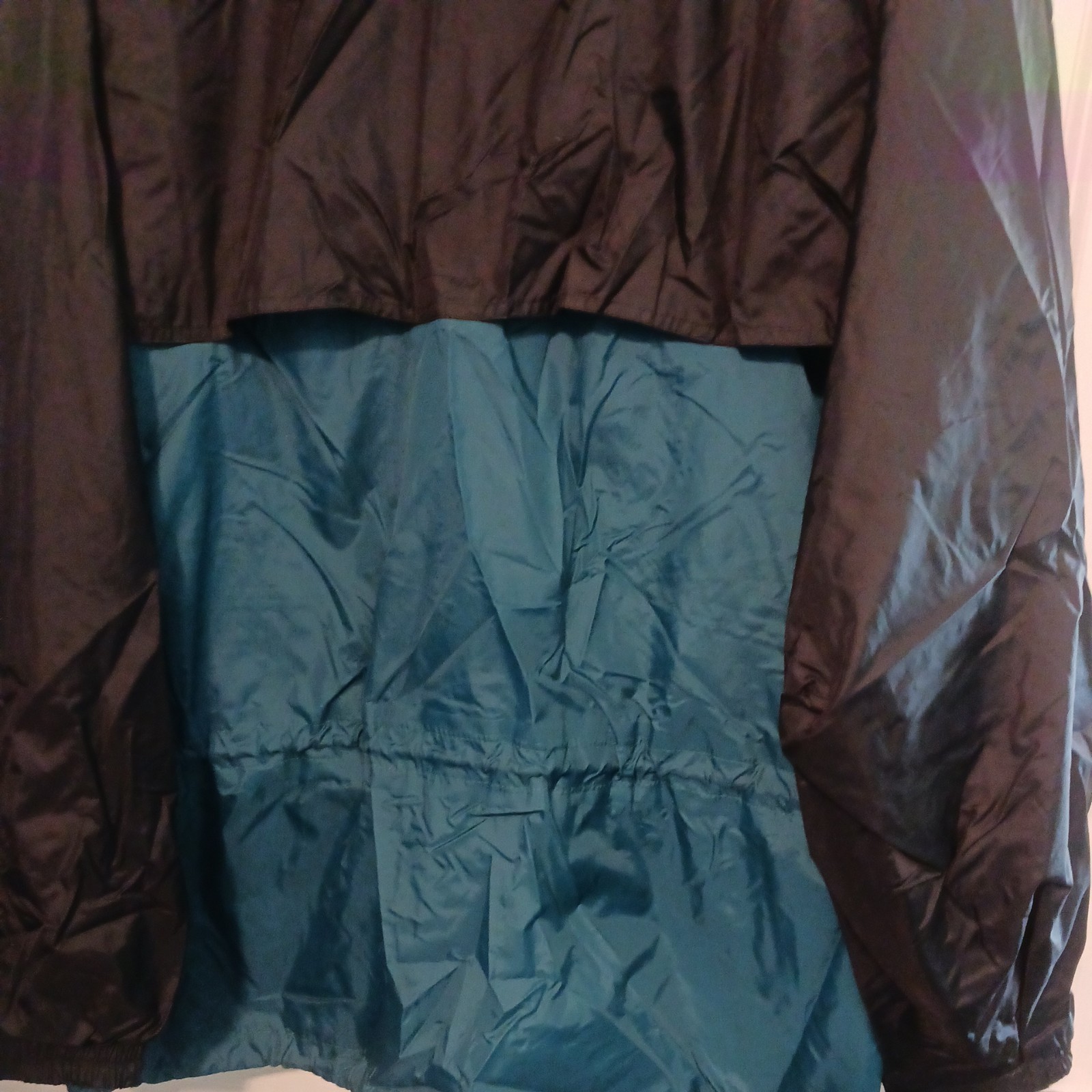 RARE Vintage Helly Hansen Forest Green/Black Packable Jacket Coat Slicker Sz. XL image 9