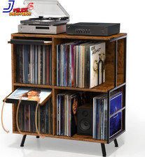 3 Tier Record Player Stand Flip Top Record Player Cabinet Mid Century Record Pla